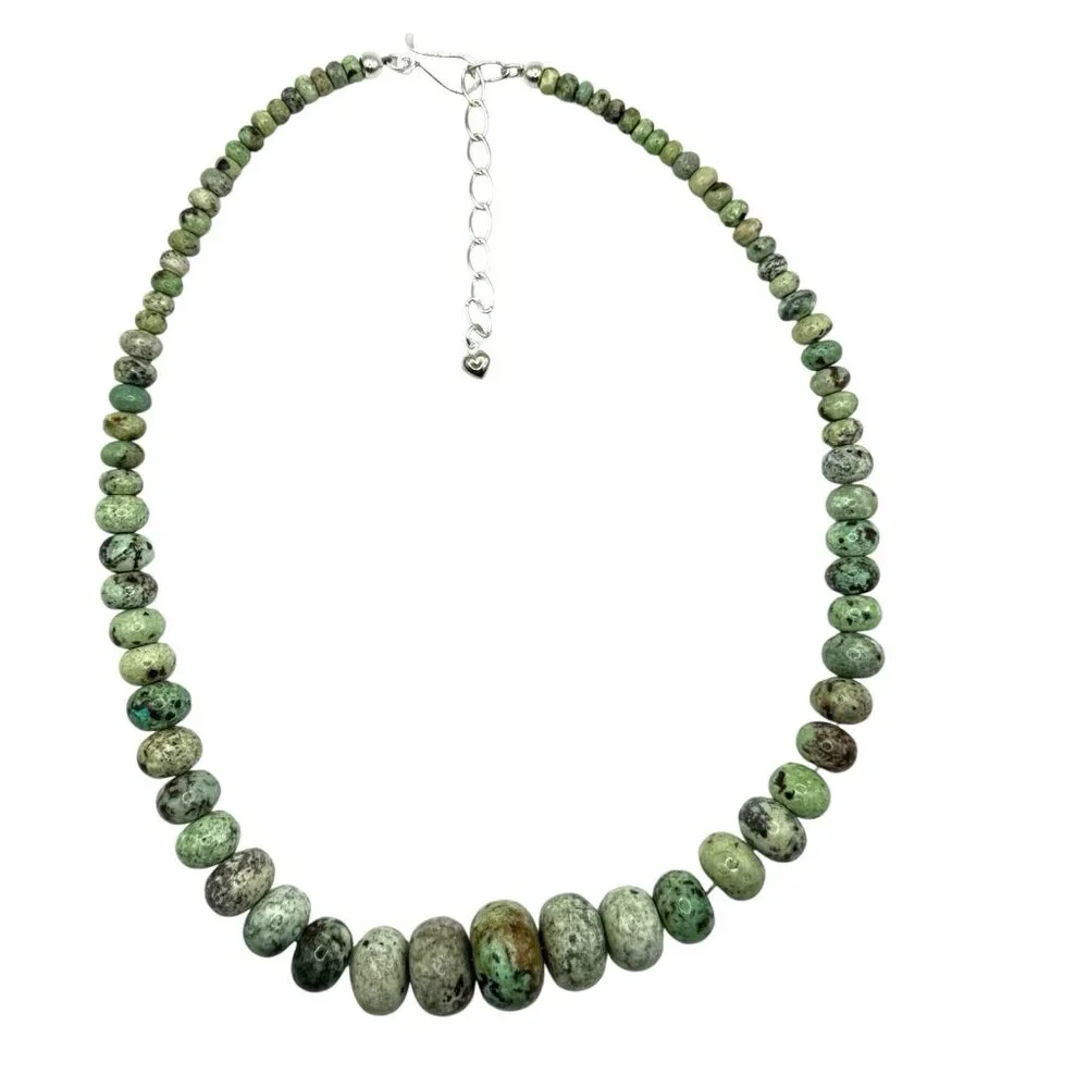 Jay King DTR Sterling Silver African Turquoise Beaded Necklace Statement Design - Picture 1 of 8